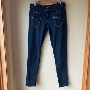 VTG Lip Service Jeans Womens 13 Embroidered Skulls 90s Chains Punk Rock Goth